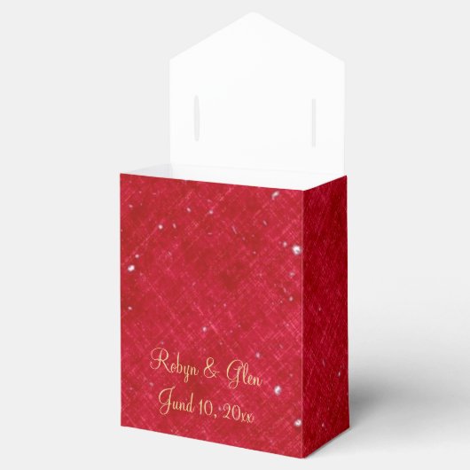 Elegant Red en Gold Cameo Favor Box Bedankdoosjes (Geopend)