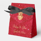 Elegant Red en Gold  Cameo Favor Box Bedankdoosjes (Voorkant Zijde)