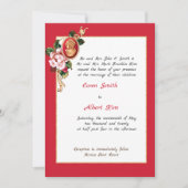 Elegant Red en Gold Cameo Uitnodiging (Voorkant)