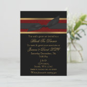 Elegant Red en Gold Corporate Party Invitation Kaart (Staand voorkant)
