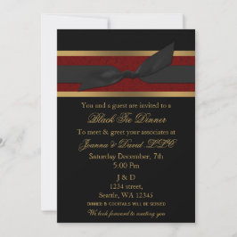Elegant Red en Gold Corporate Party Invitation Kaart