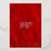 Elegant Red en Gold Foil Floral Wedding Folie Uitnodiging (Achterkant)