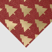 Elegant Red en Gold Foil kerstboompatroon Tissuepapier (Detail)