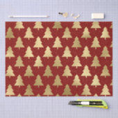 Elegant Red en Gold Foil kerstboompatroon Tissuepapier (Craft)