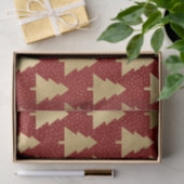 Elegant Red en Gold Foil kerstboompatroon Tissuepapier (Geschenk)