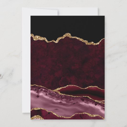 Elegant Red en Gold Glitter Agate 21st Birthday Kaart (Achterkant)