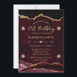 Elegant Red en Gold Glitter Agate 21st Birthday Kaart<br><div class="desc">Elegant Burgundy Red en Gold Glitter Agate met een marmer textuurachtergrond en gouden diamanten</div>