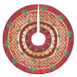 Elegant Red en Gold Holly Kerstfeestdag Kerstboom Rok