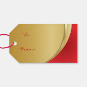 Elegant Red en Gold Kerstmis Cadeaulabel (Achterkant Horizontaal)
