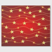 Elegant Red en Gold Kerstmis Cadeaupapier (Vlak)