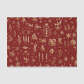 Elegant Red en Gold kerstpatroontrootte Tissuepapier (Voorkant)