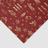 Elegant Red en Gold kerstpatroontrootte Tissuepapier (Detail)