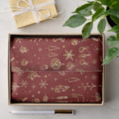 Elegant Red en Gold kerstpatroontrootte Tissuepapier (Geschenk)