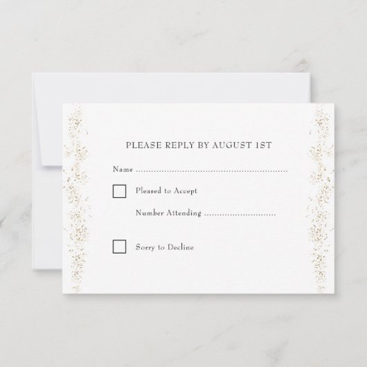Elegant Red en Gold Leaf RSVP-kaart RSVP Kaartje (Achterkant)