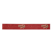Elegant Red en Gold look Script, prettig kerstfees Satijnen Lint (Voorkant)