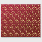 Elegant Red en Gold Luxury kerstcadeau Cadeaupapier (Vlak)