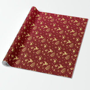 Elegant Red en Gold Luxury kerstcadeau Cadeaupapier