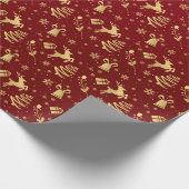 Elegant Red en Gold Luxury kerstcadeau Cadeaupapier (Hoek)