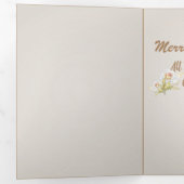 Elegant Red en Gold Merry Kerstmis Drieluik Wenskaart (Binnenzijde eerst)