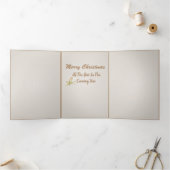Elegant Red en Gold Merry Kerstmis Drieluik Wenskaart (Binnen)