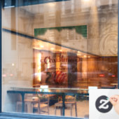 Elegant Red en Gold Merry Kerstmis Raamsticker (Cafe Raam)