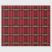 Elegant Red en Gold Pattern Cadeaupapier (Vlak)