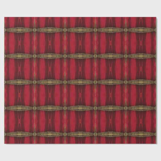 Elegant Red en Gold Pattern Cadeaupapier (Vlak)