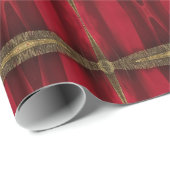 Elegant Red en Gold Pattern Cadeaupapier (Rol Hoek)