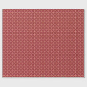 Elegant Red en Gold Quatre Floral Festive Damask Cadeaupapier (Vlak)