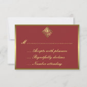 Elegant Red en Gold RSVP (Achterkant)
