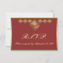 Elegant Red en Gold RSVP