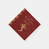 Elegant Red en Gold Vinayaka Wedding Napkins Servetten (Hoek)