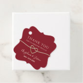 Elegant Red en Gold Wedding Bedankjes Labels (In situ)