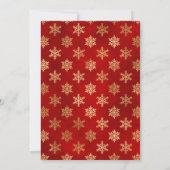 Elegant Red en Gold Winter Snowflakes Sweet 16 Kaart (Achterkant)