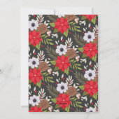 Elegant Red en Green Floral met kerstgriep Feestdagenkaart (Achterkant)
