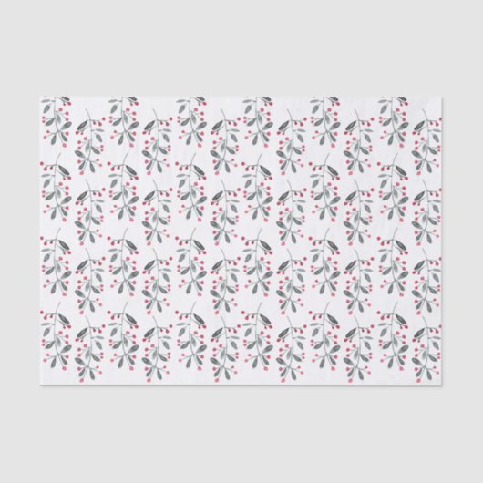 Elegant Red en Green Holly verliest kerstpatronen Tissuepapier (Voorkant)