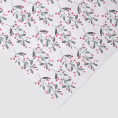 Elegant Red en Green Holly verliest kerstpatronen Tissuepapier (Detail)
