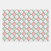 Elegant Red en Green Paw print kerstpatroon  Inpakpapier Vel (Voorkant 3)