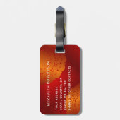 Elegant Red en Oranje Mandala Monogrammed Bagagelabel (Achterkant verticaal)