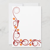 Elegant Red en Oranje Swirls Wedding Kaart (Achterkant)