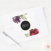 Elegant Red en Plum Waterverf Floral Vierkante Sticker (Envelop)