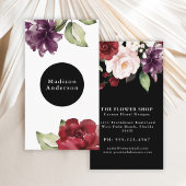 Elegant Red en Plum Waterverf Floral Visitekaartje