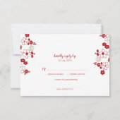 Elegant Red en White Cherry Blossom Oriental RSVP (Voorkant)