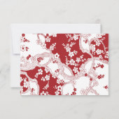 Elegant Red en White Cherry Blossom Oriental RSVP (Achterkant)