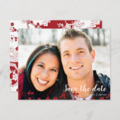 Elegant Red en White Cherry Blossom Oriental Save The Date (Voorkant / Achterkant)