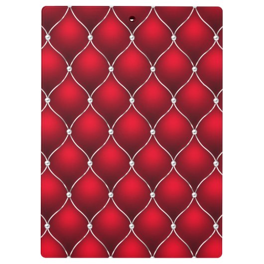 Elegant Red en White Criss Cross Pattern Klembord (Achterkant)