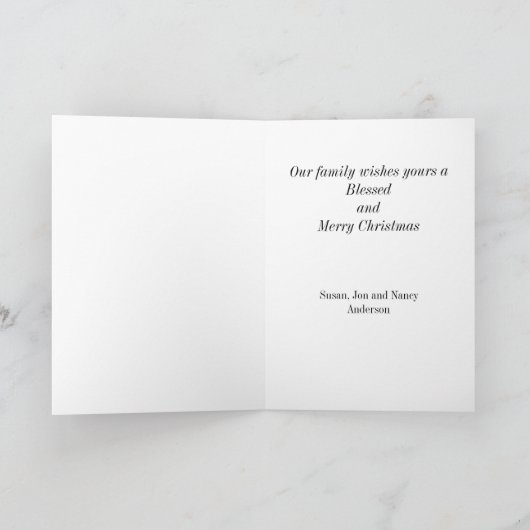 Elegant Red en White Kerstfotokaart. Feestdagen Kaart (Binnen)