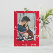 Elegant Red en White Plain Holiday Kaart (Staand voorkant)