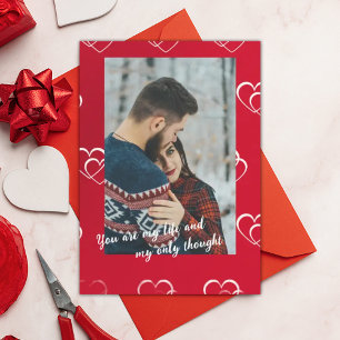 Elegant Red en White Plain Holiday Kaart