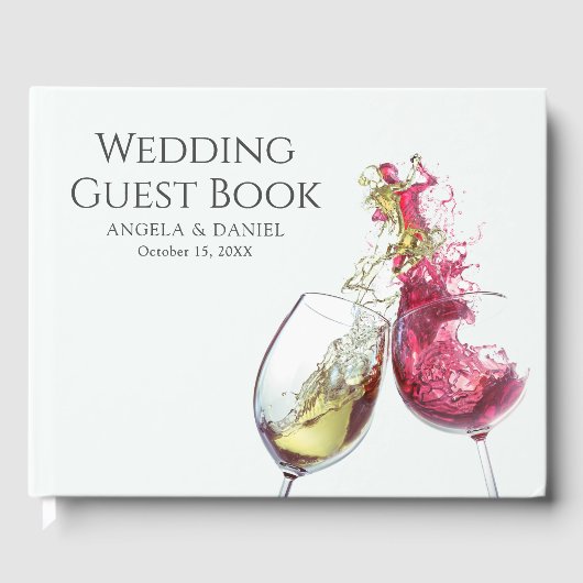 Elegant Red en White Wine Dance Gastenboek (Voorkant)